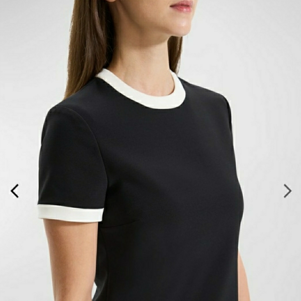 Theory Dress Short Sleeve Ringer Mini Sheath Dress Size 4
